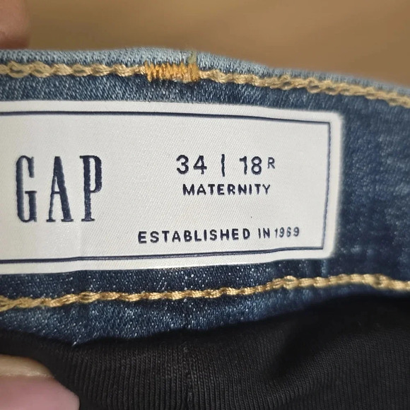NWT Gap Maternity True Waistband Full Panel True Skinny Jeans Blue Plus 34‎ 18R - Picture 8 of 10